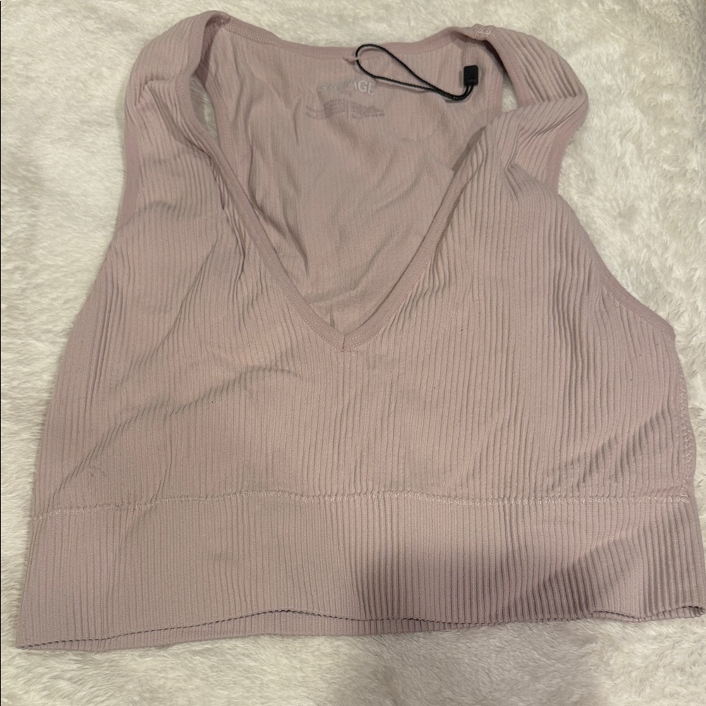 Garage Light Pink Ribbed Tank Top